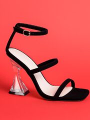 Ankle Strap Flared Heels Comfortable Sandals.